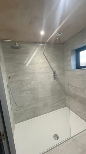 Customer photo review of Nuie Quest Thermostatic Concealed shower Valve with Fixed Shower Head , Arm & Shower Handset - Chrome