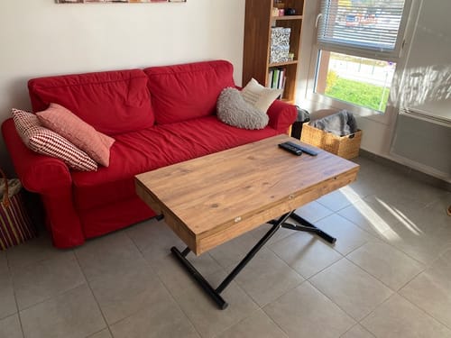 Customer photo review of Zen Extendable Convertible Coffee to Dining Table - Walnut