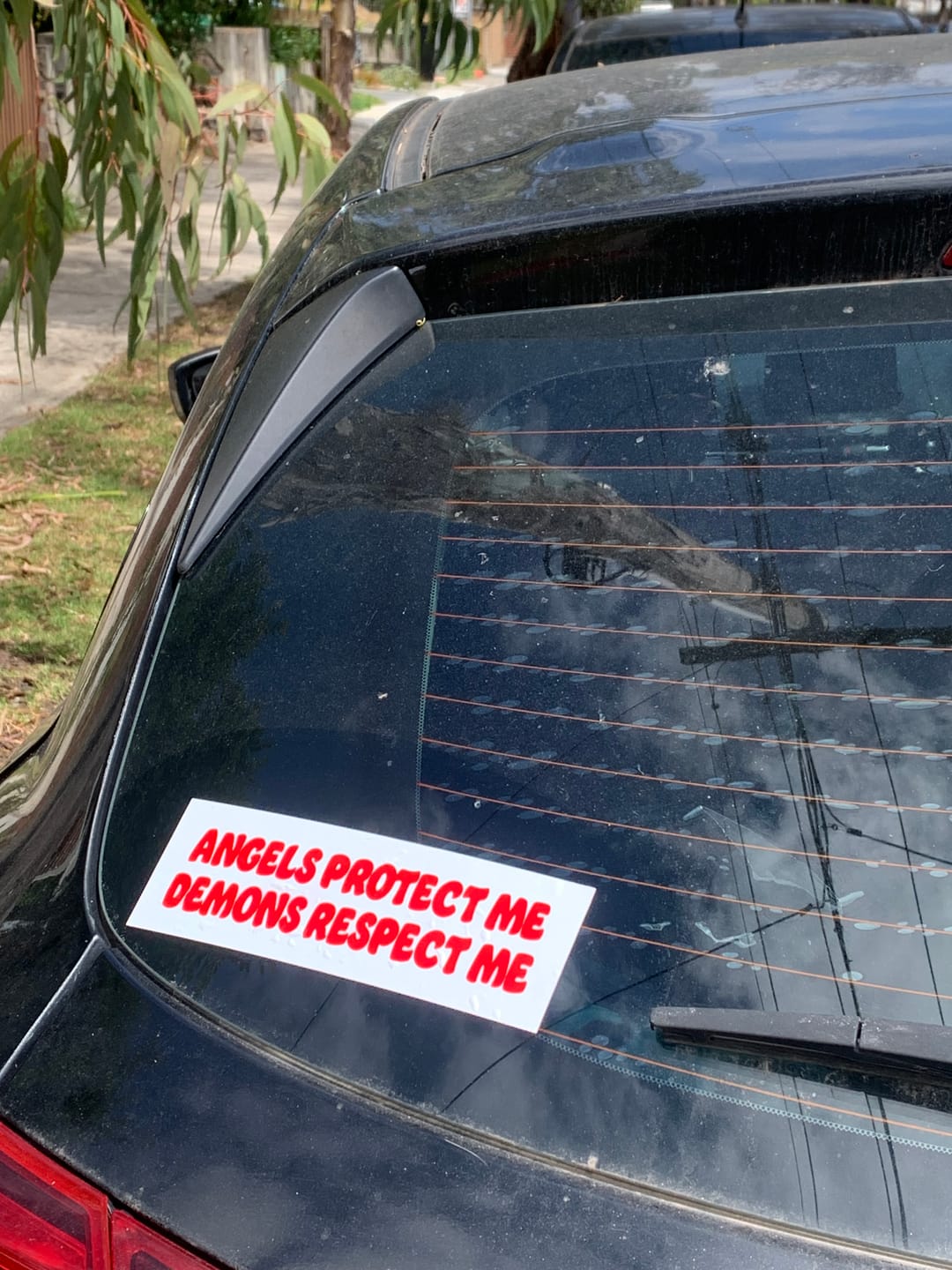 Customer photo review of Angels & Demons Sticker