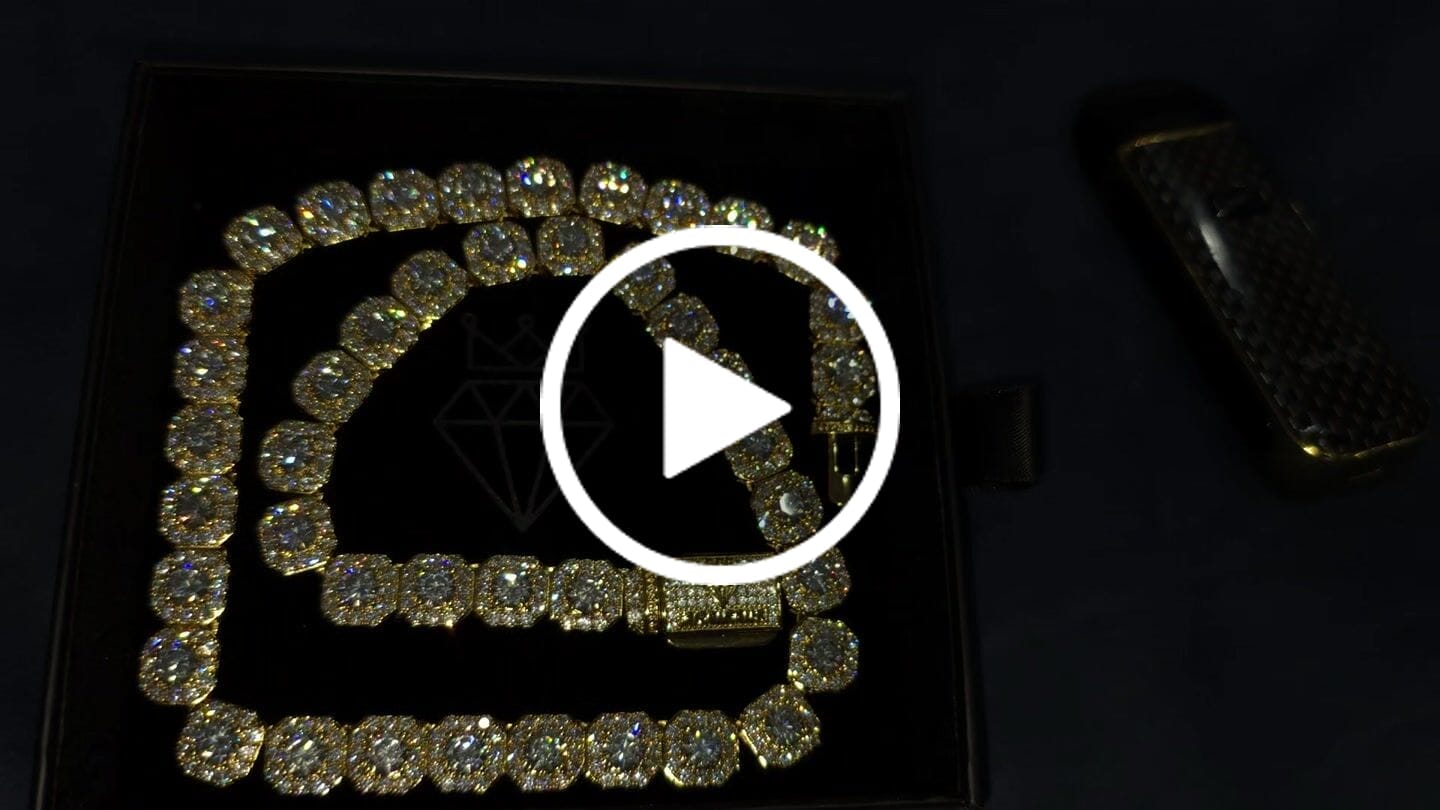 Customer video review of 10mm Clustered Tennis Chain - Gold