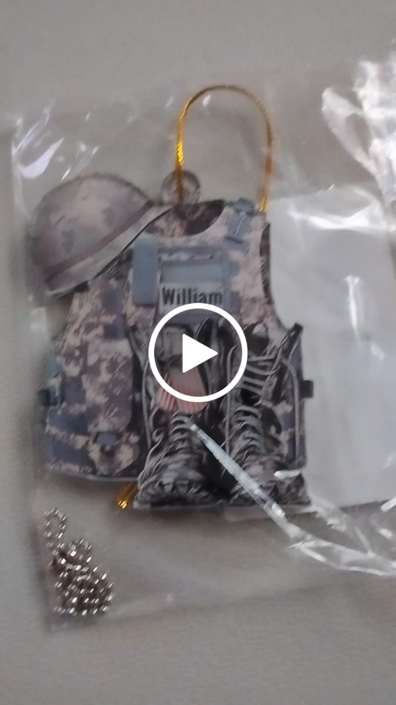 Customer video review of Military Uniform - Boots & Hat - Personalized Flat Acrylic Ornament