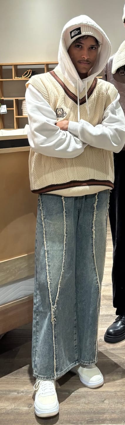 Customer photo review of Aelfric Eden Baggy Fringe Jeans
