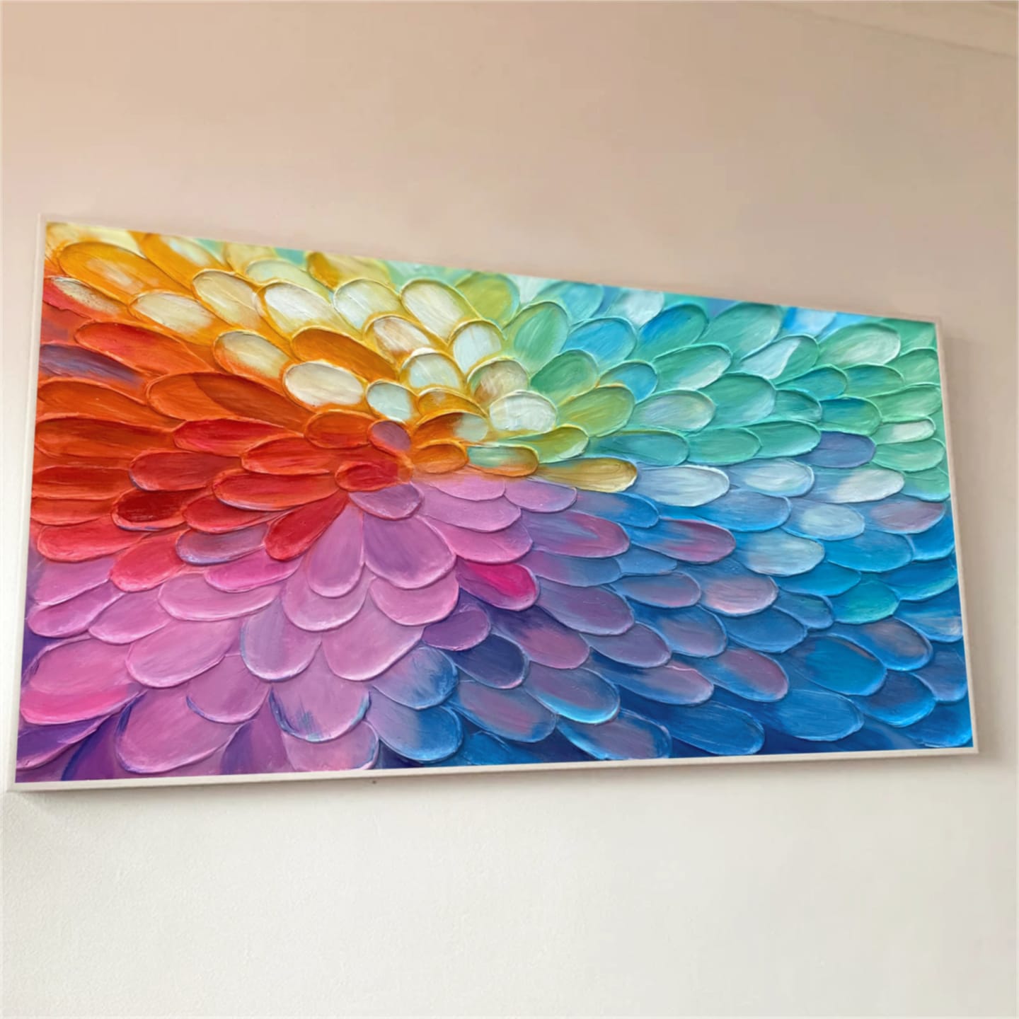 Customer photo review of Colorful Abstract Textured Painting Canvas #AT006
