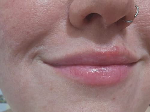 Customer photo review of Plush Ritual Ceramide Lip Treatment - Tints