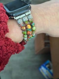 Customer photo review of Vineyard Jasper Stretch Apple Watch Strap