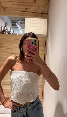 Customer photo review of Top Bandana Broderie White