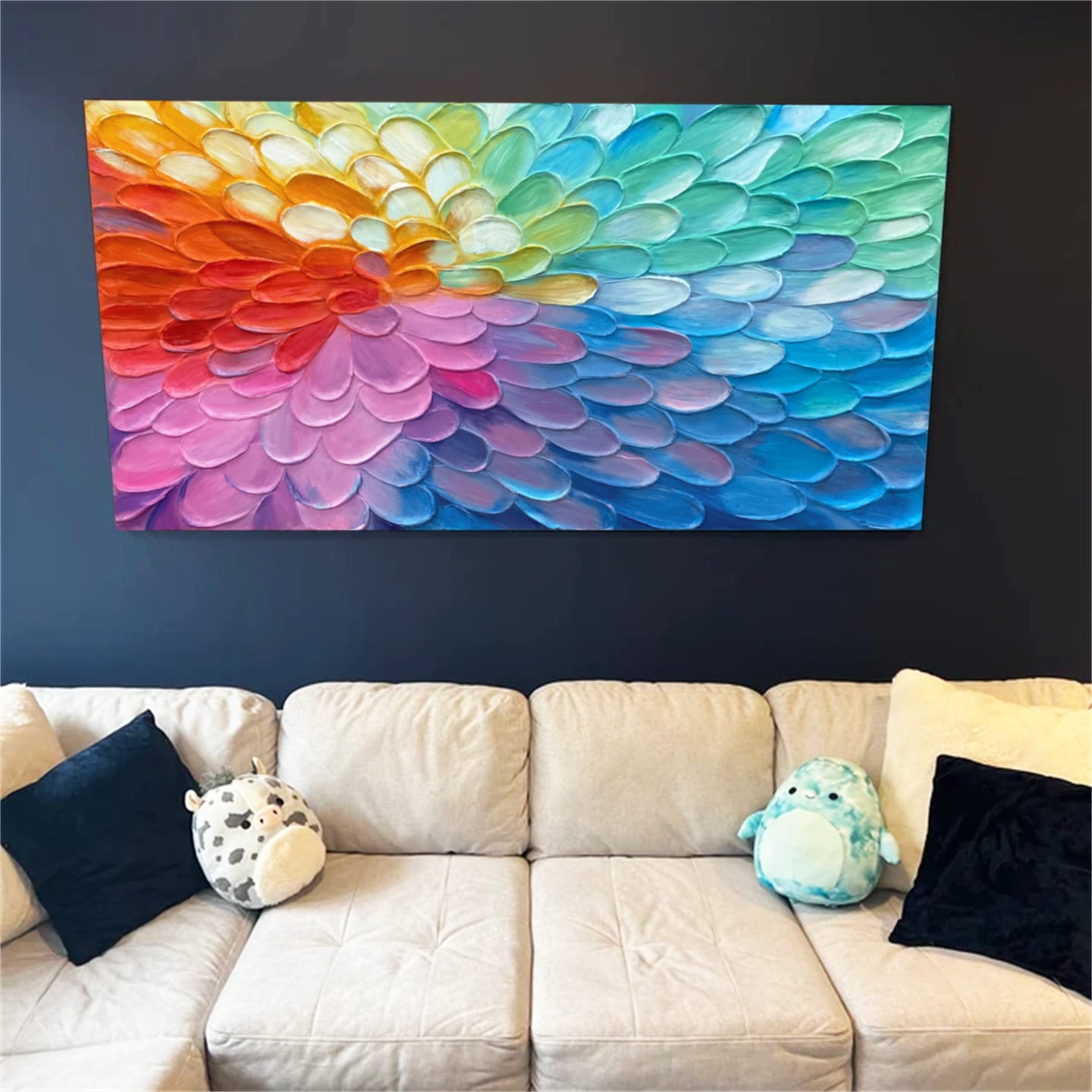Customer photo review of Colorful Abstract Textured Painting Canvas #AT006