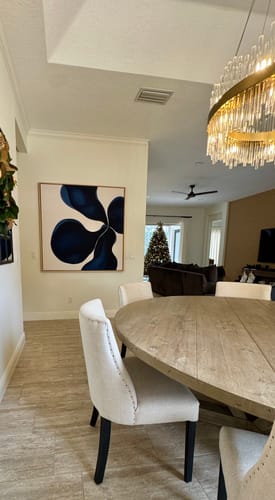 Customer photo review of Blossom Blue Abstract Canvas Art