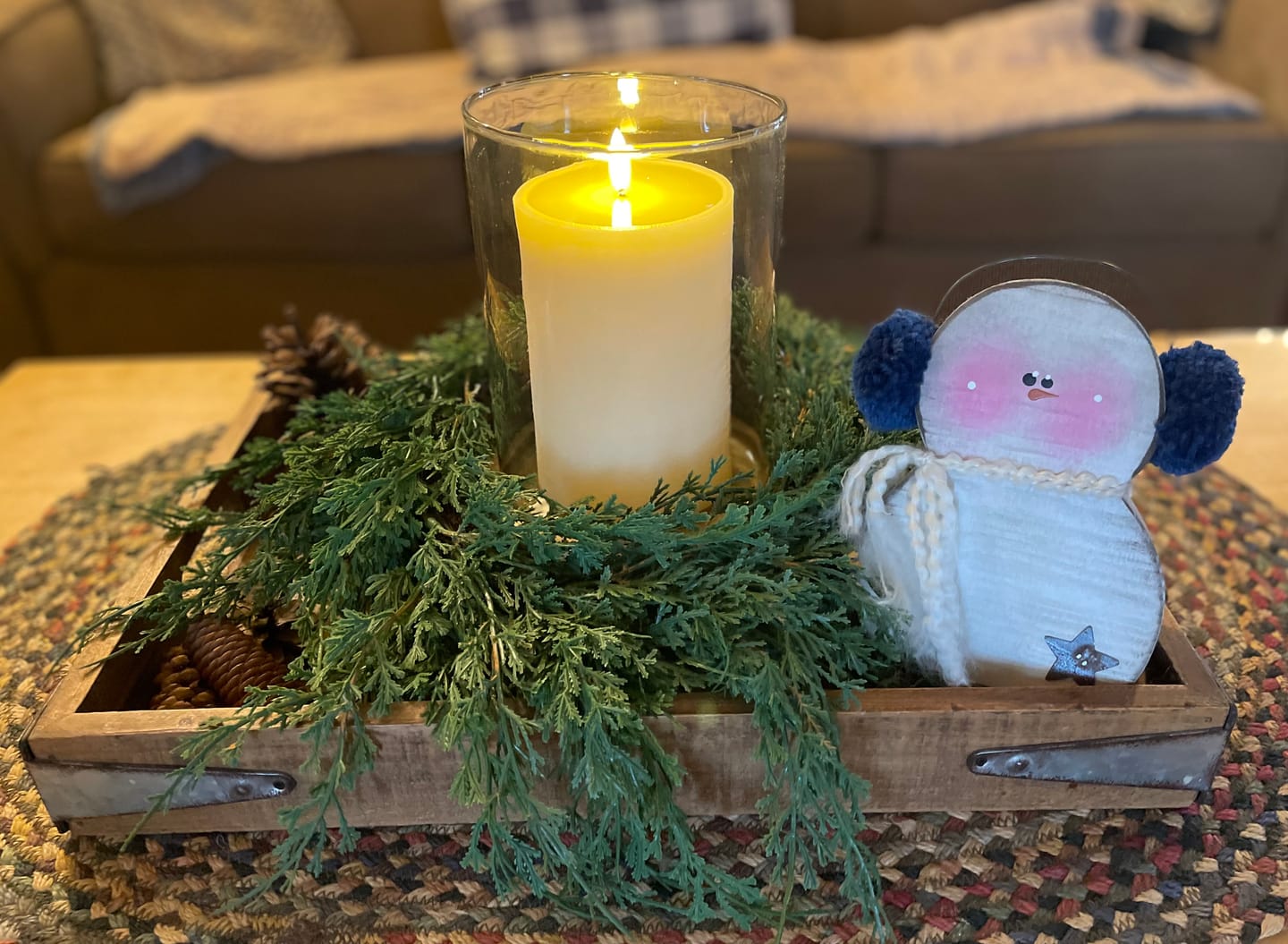 Customer photo review of Draping Juniper Candle Ring | Large