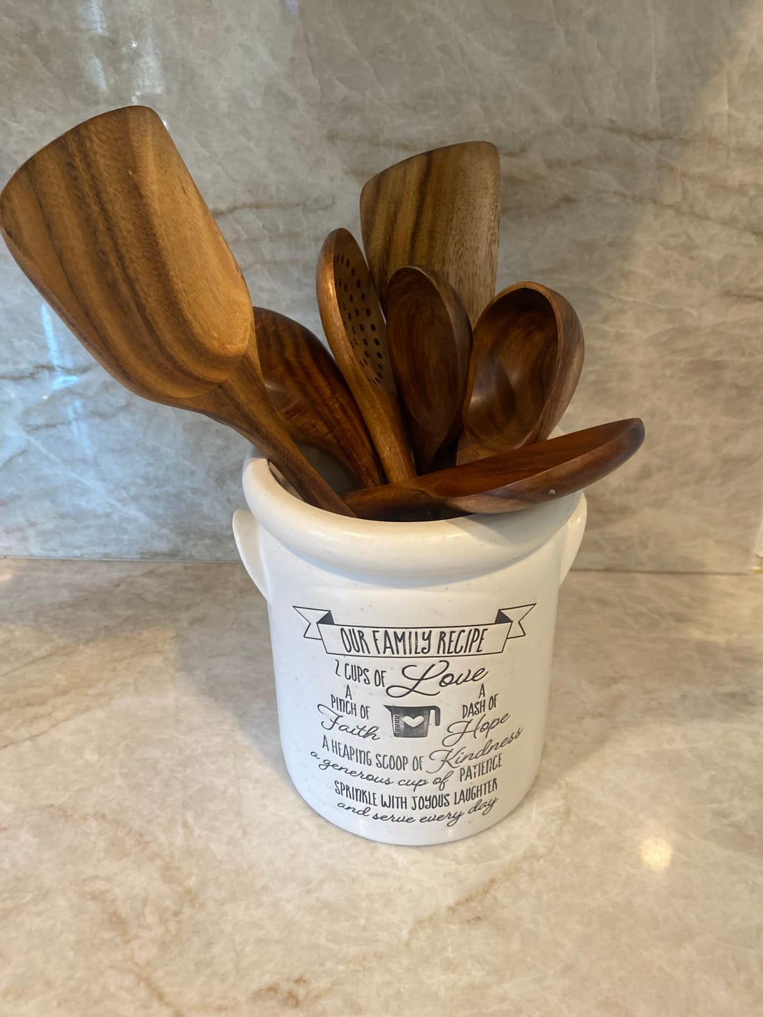 Customer photo review of Teak Wooden Utensil Set
