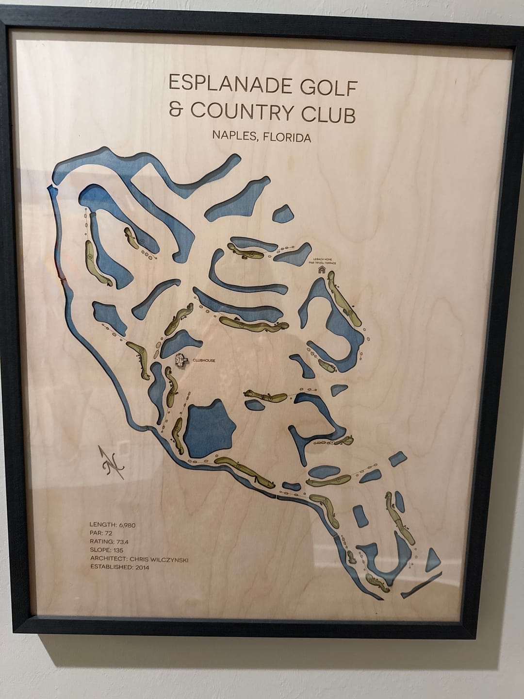 Customer photo review of Custom 3D Wood Golf Course Map