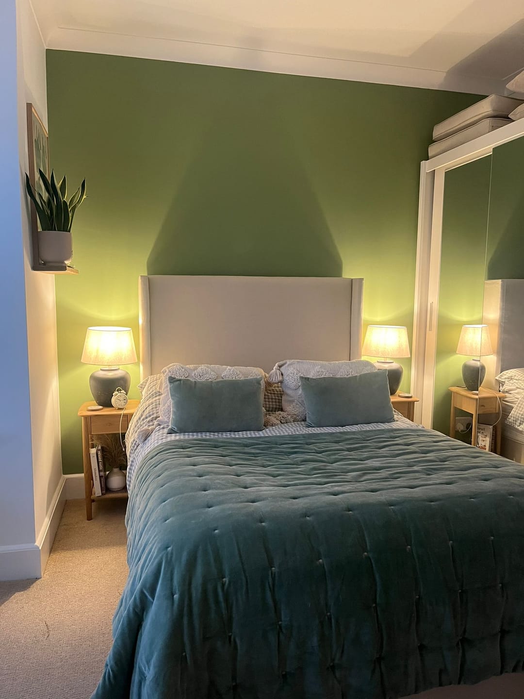 Customer photo review of Venus Linen Wingback Bed Frame with Divan or Ottoman Storage