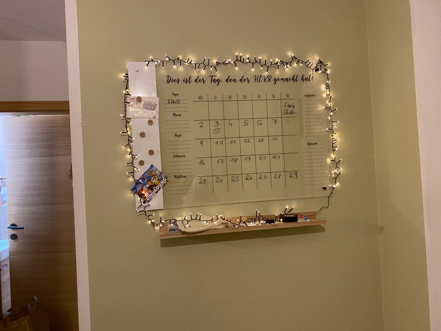 Customer photo review of Familienplaner für 5 Personen mit Magnetboard