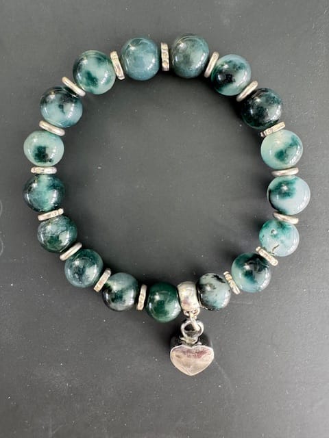 Customer photo review of Rainbow Tiger Eye Keepsake Urn Heart Bracelet - Fill at Home