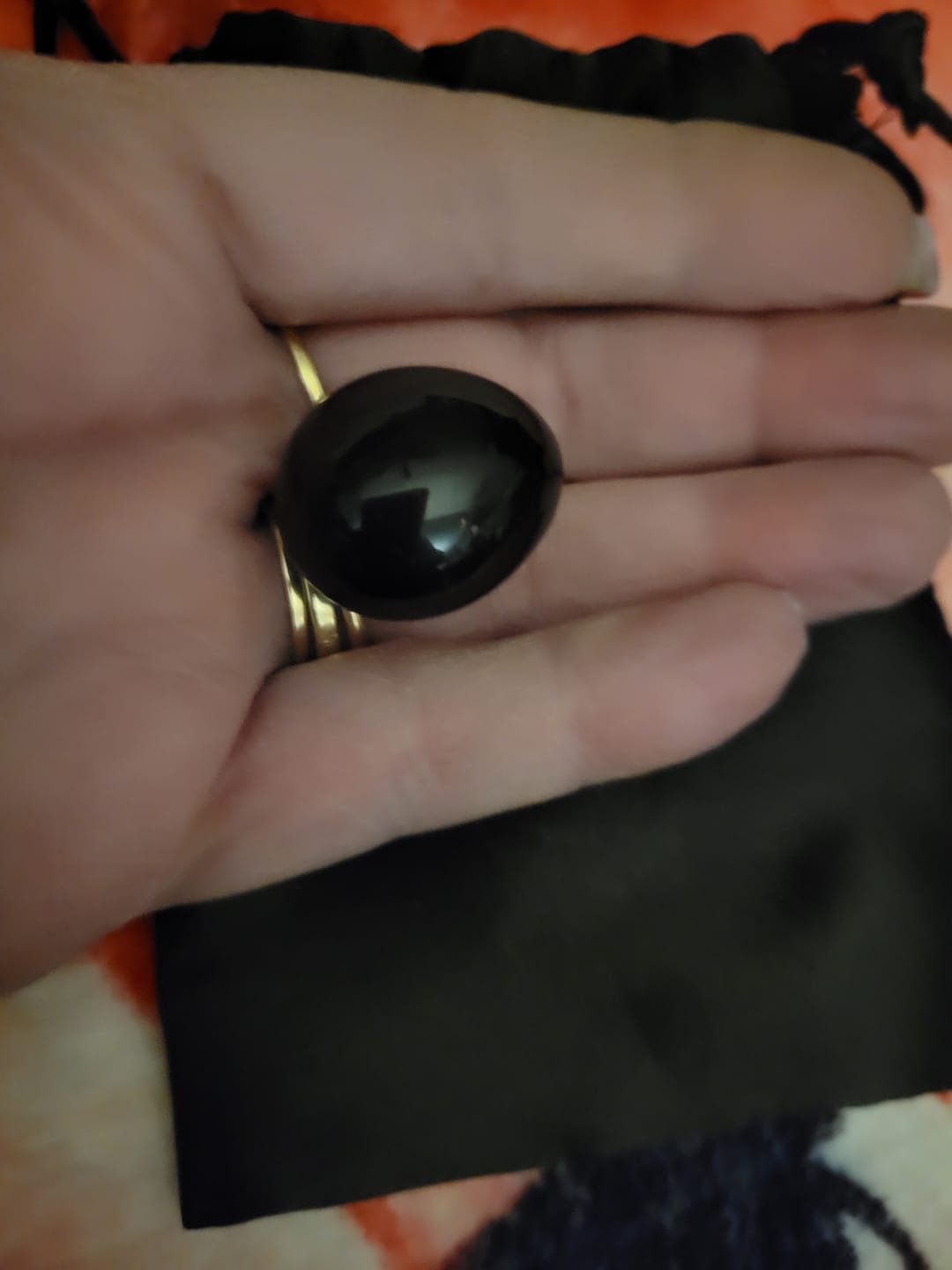 Customer photo review of Black Obsidian Worry Stone