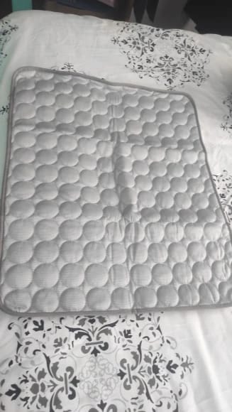 Customer photo review of Summer Cooling Mat for Pets - Extra Large Durable Cold Bed, Ice Pad, and Blanket for Dogs and Cats