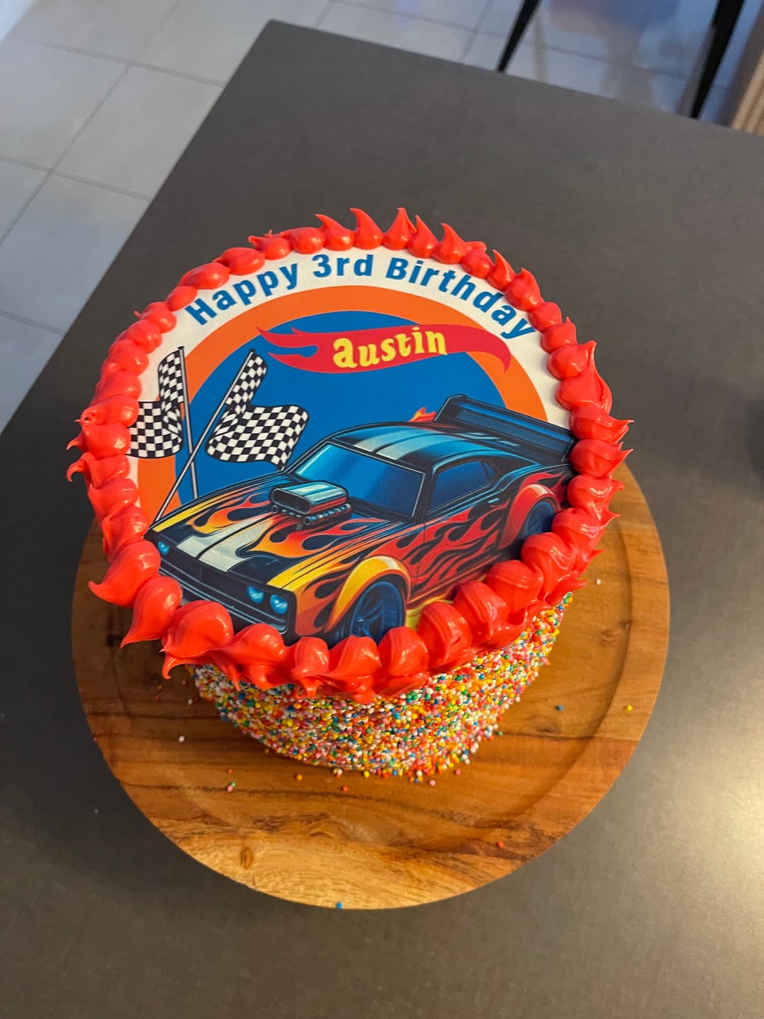 Customer photo review of Hot Wheels Cars Inspired  - Edible Icing Toppers