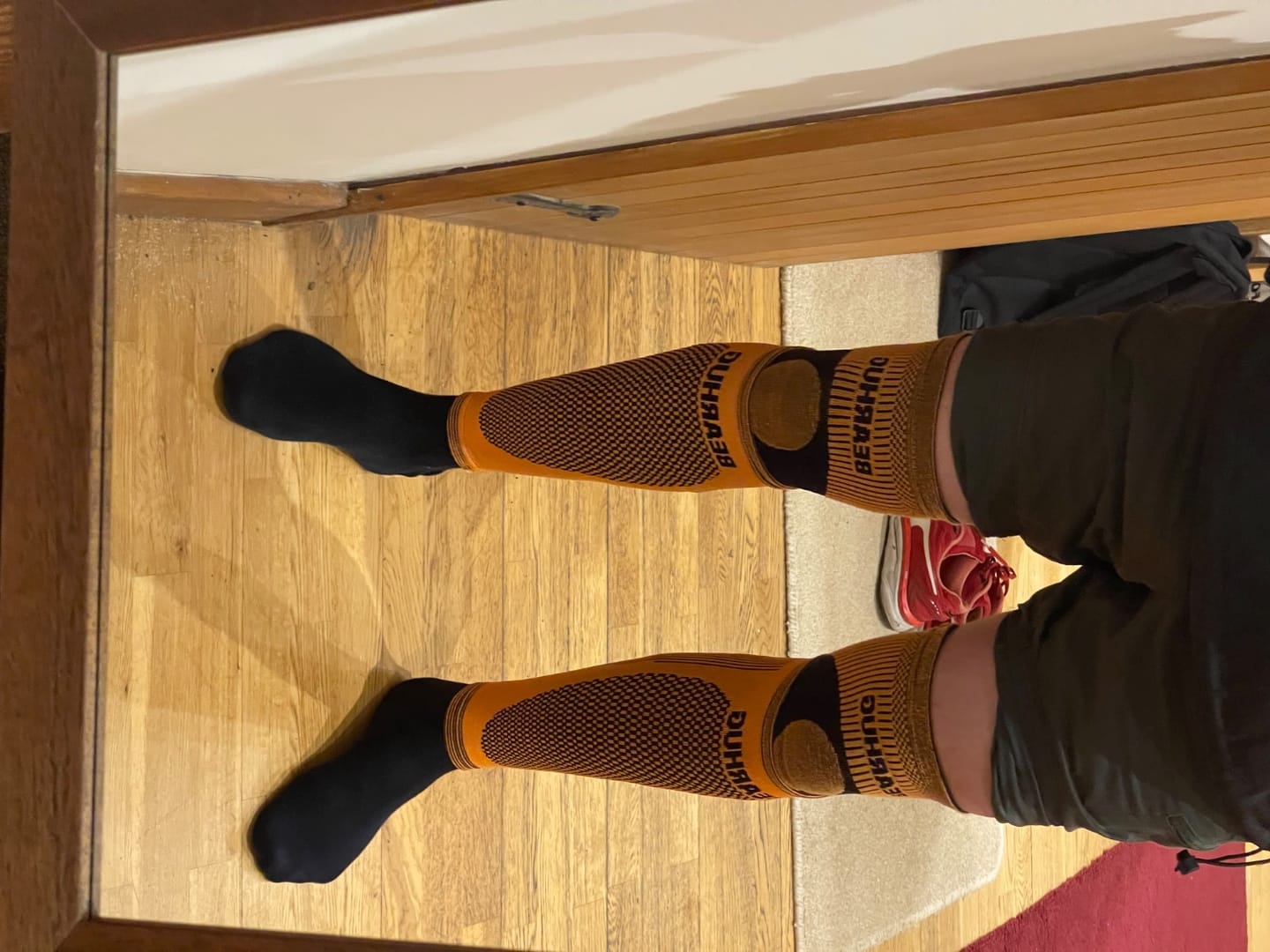 Customer photo review of Pair of Calf Compression Support Sleeves For Shin Splint Pain Relief