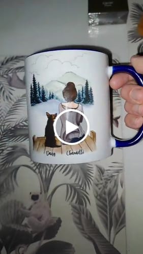 Customer video review of Femme & Jusqu'à 4 Chiens | Mug Personnalisé