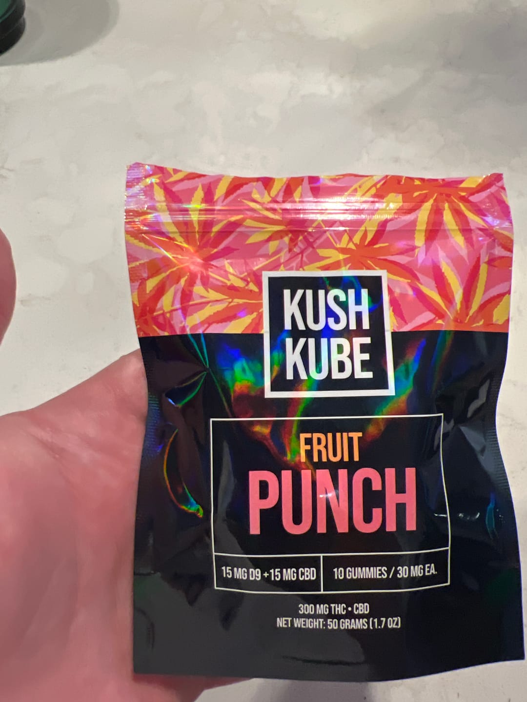 Customer photo review of Fruit Punch Kush Kube - 15mg THC