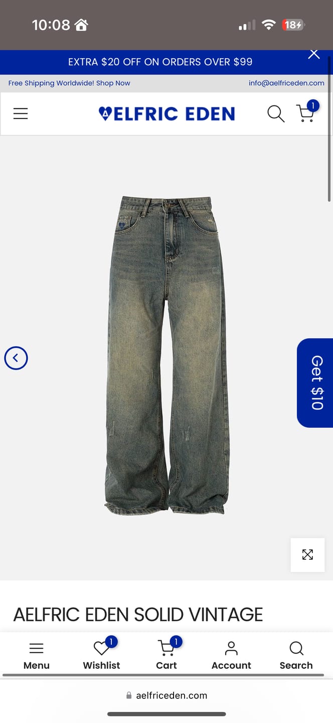 Customer photo review of Aelfric Eden Baggy Jeans