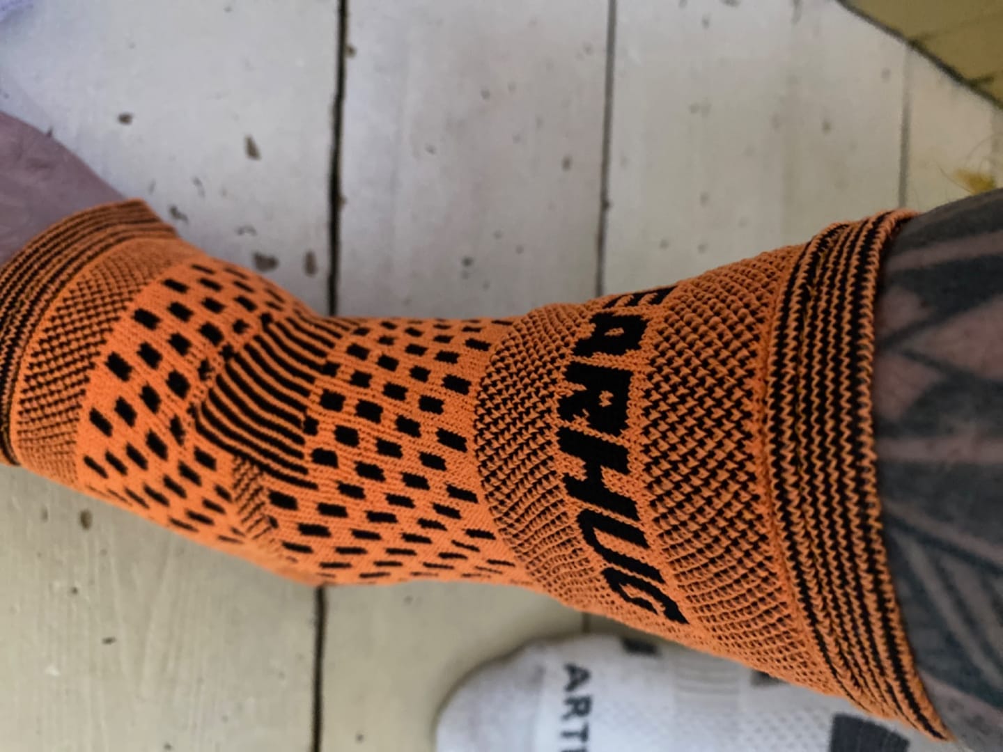 Customer photo review of Pair of Ankle Compression Support Sleeves For Achilles Tendon and Ankle Sprains