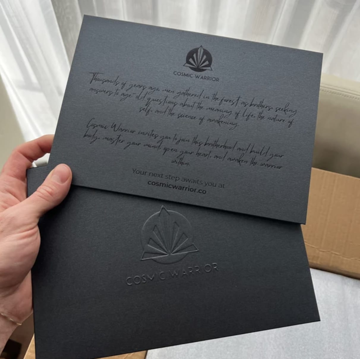 Customer photo review of Black Embossed Wedding Invitation with Black Foil