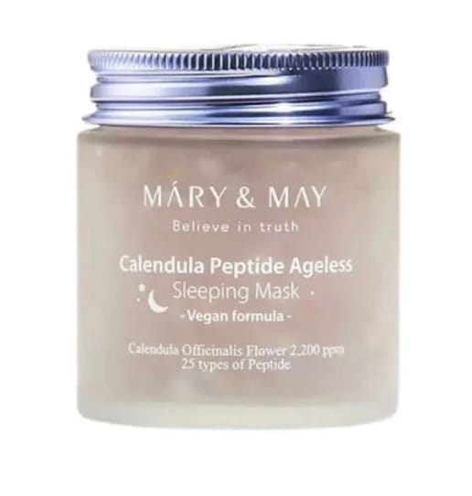 Customer photo review of Pretvecuma miega maska Mary&May Calendula Peptide Ageless Sleeping Mask