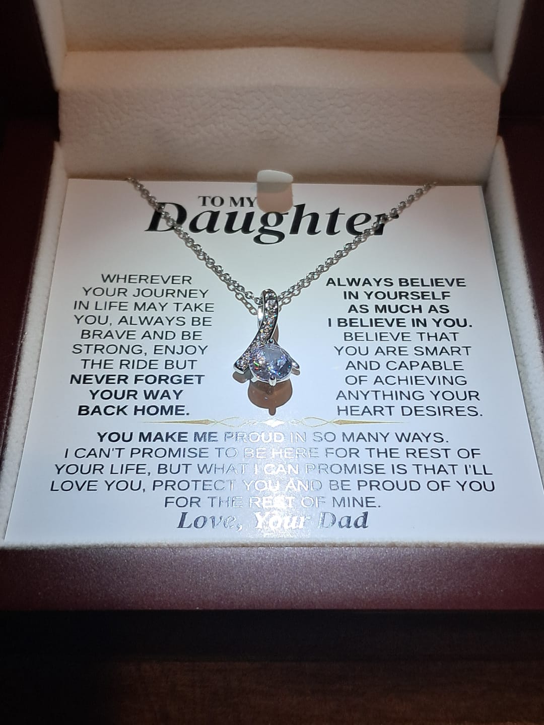 Customer photo review of To My Daughter - Love Dad - Necklace Gift Set - SS318V2
