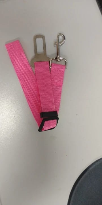 Customer photo review of Vehicle Safety Belt for Pets - Adjustable Harness with Lead Clip for Dogs and Cats