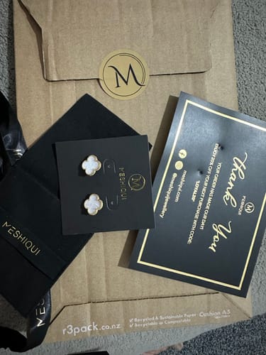 Customer photo review of The Clover Earrings