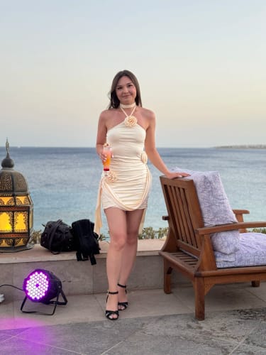 Customer photo review of Halter-Neck Mini Dress