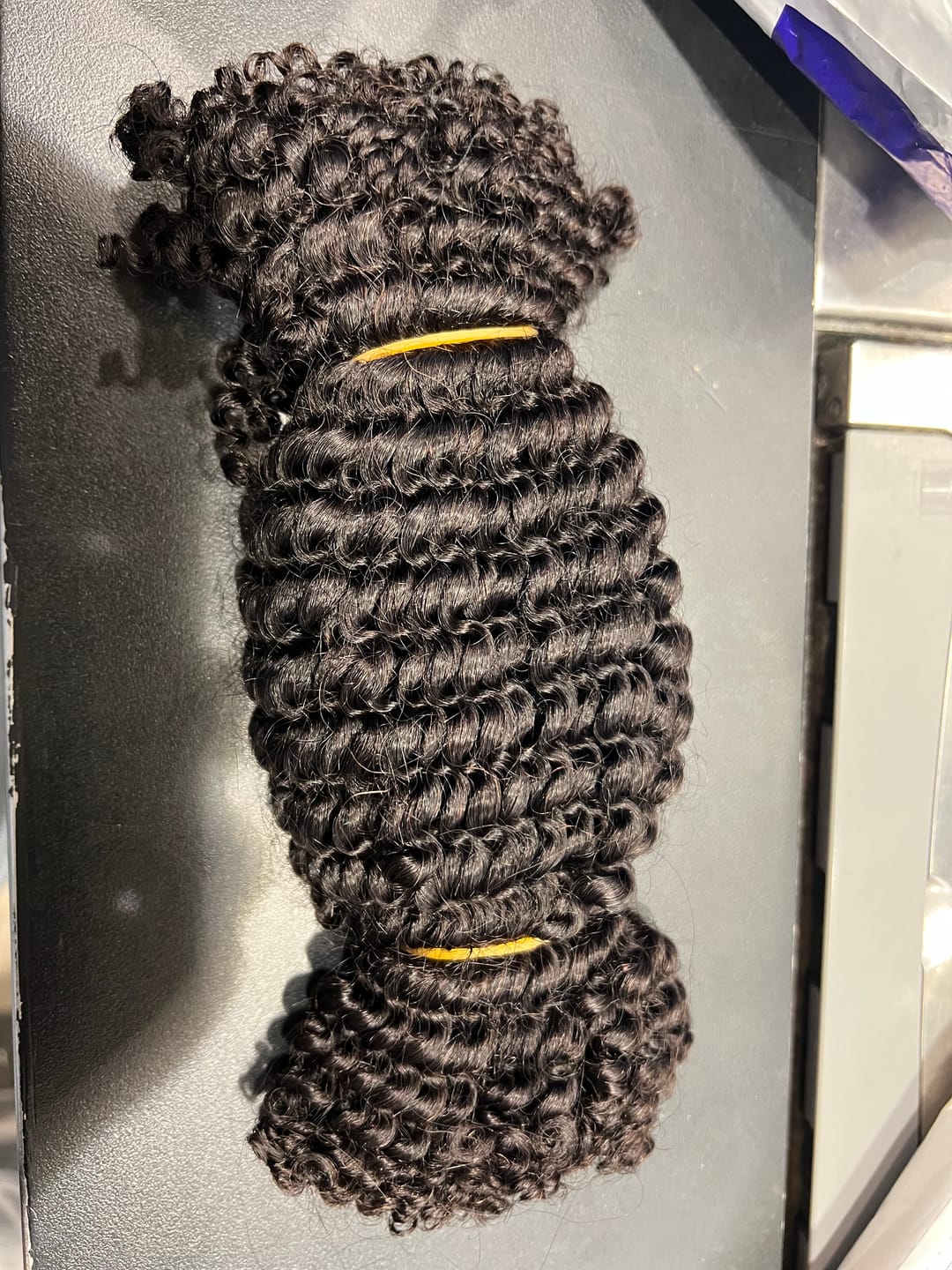 Customer photo review of Human Hair Springy Afro Twist Hair Extensions 12-16 inches
