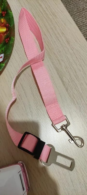 Customer photo review of Vehicle Safety Belt for Pets - Adjustable Harness with Lead Clip for Dogs and Cats