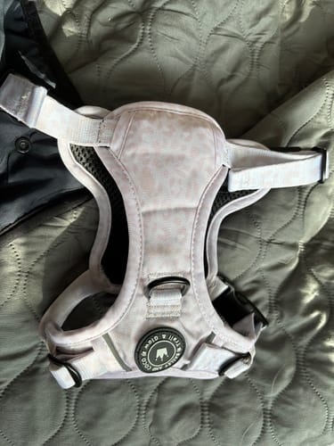 Customer photo review of Trail & Glow® Dog Harness - Blush Leopard