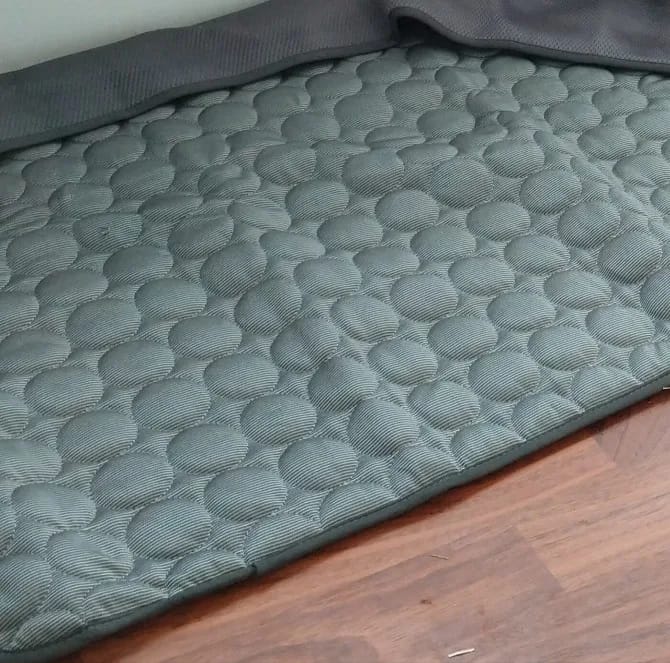 Customer photo review of Summer Cooling Mat for Pets - Extra Large Durable Cold Bed, Ice Pad, and Blanket for Dogs and Cats