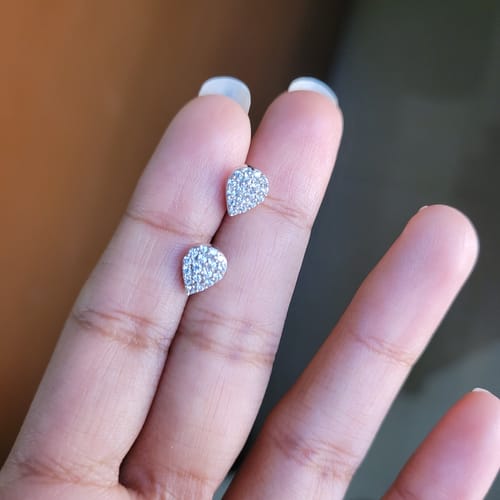 Customer photo review of Silver Graceful Pear Earrings