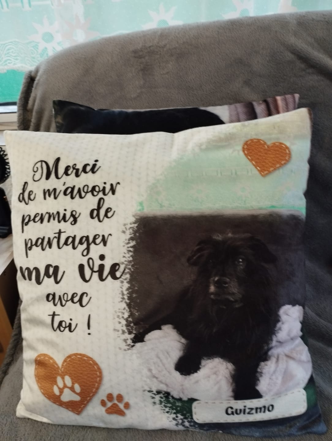 Customer photo review of Serre-moi très fort quand je te manque - Coussin personnalisé
