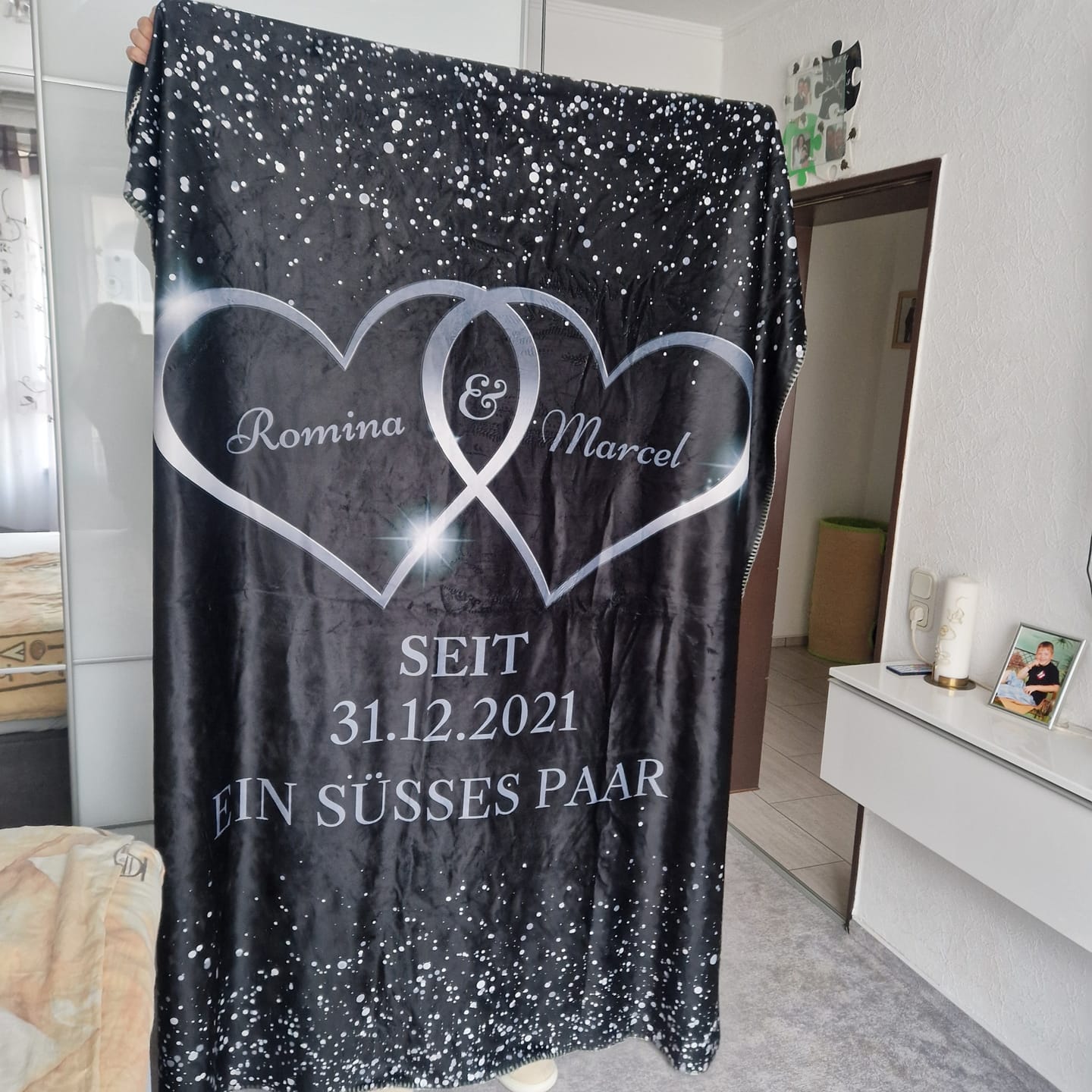 Customer photo review of Silberne Herzen - Paar-Decke
