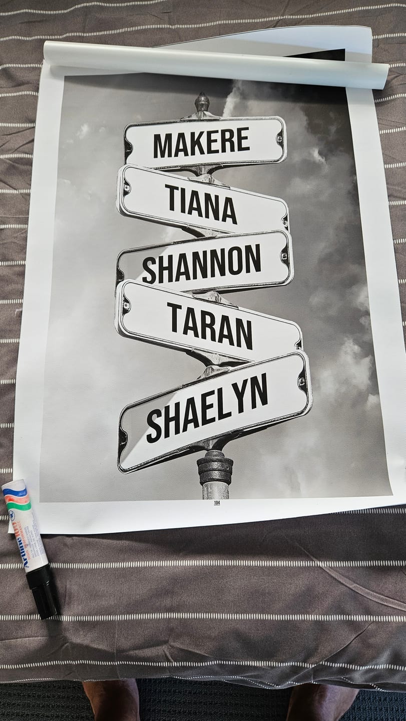 Customer photo review of NAMES ONLY STREET SIGN by Cstm Canvas