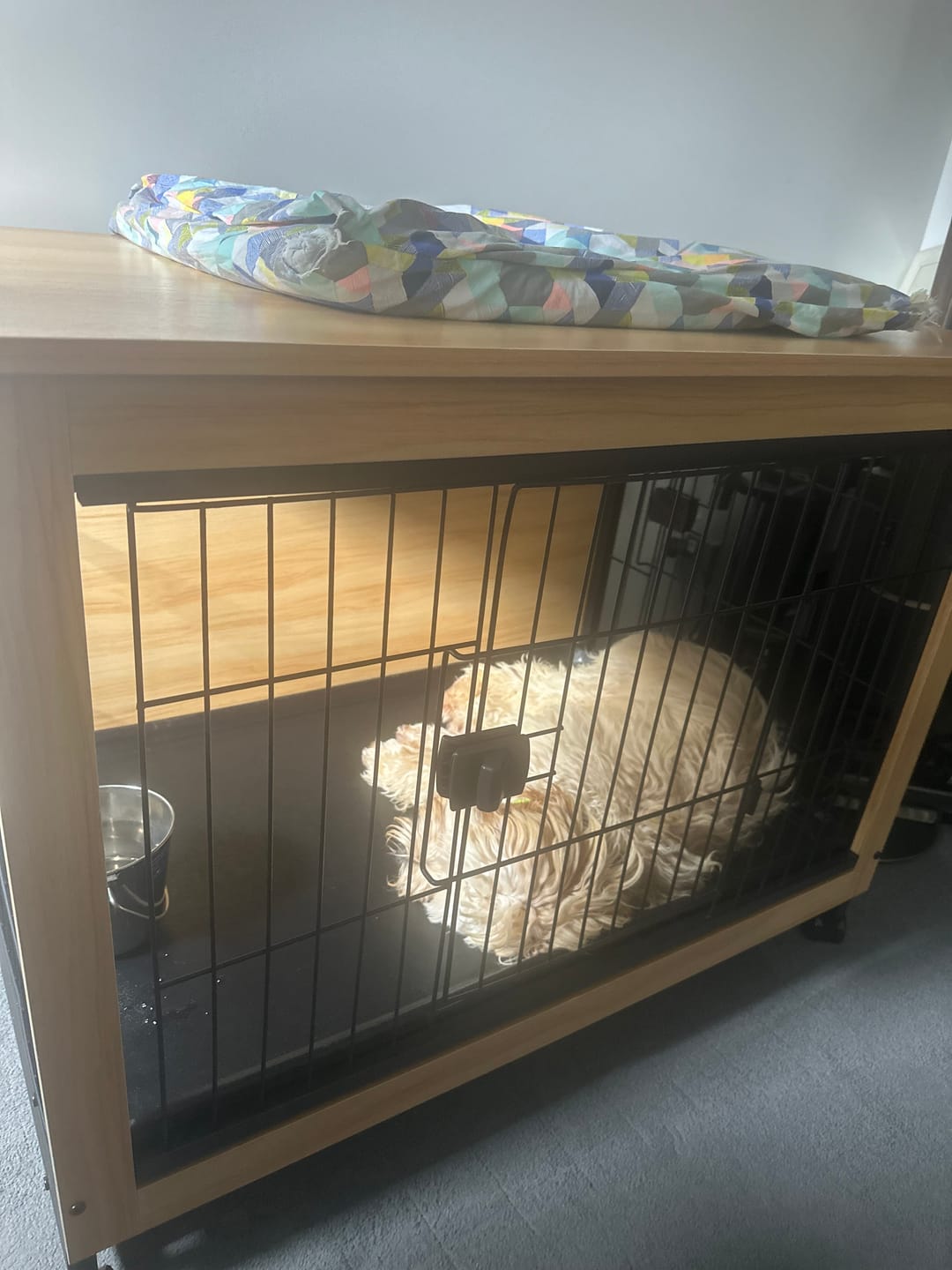 Customer photo review of PaWz Premium Wooden Wire Dog Kennel