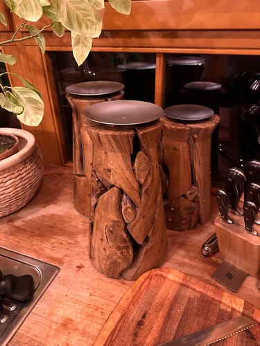 Customer photo review of Teak Kerzenständer OXXY