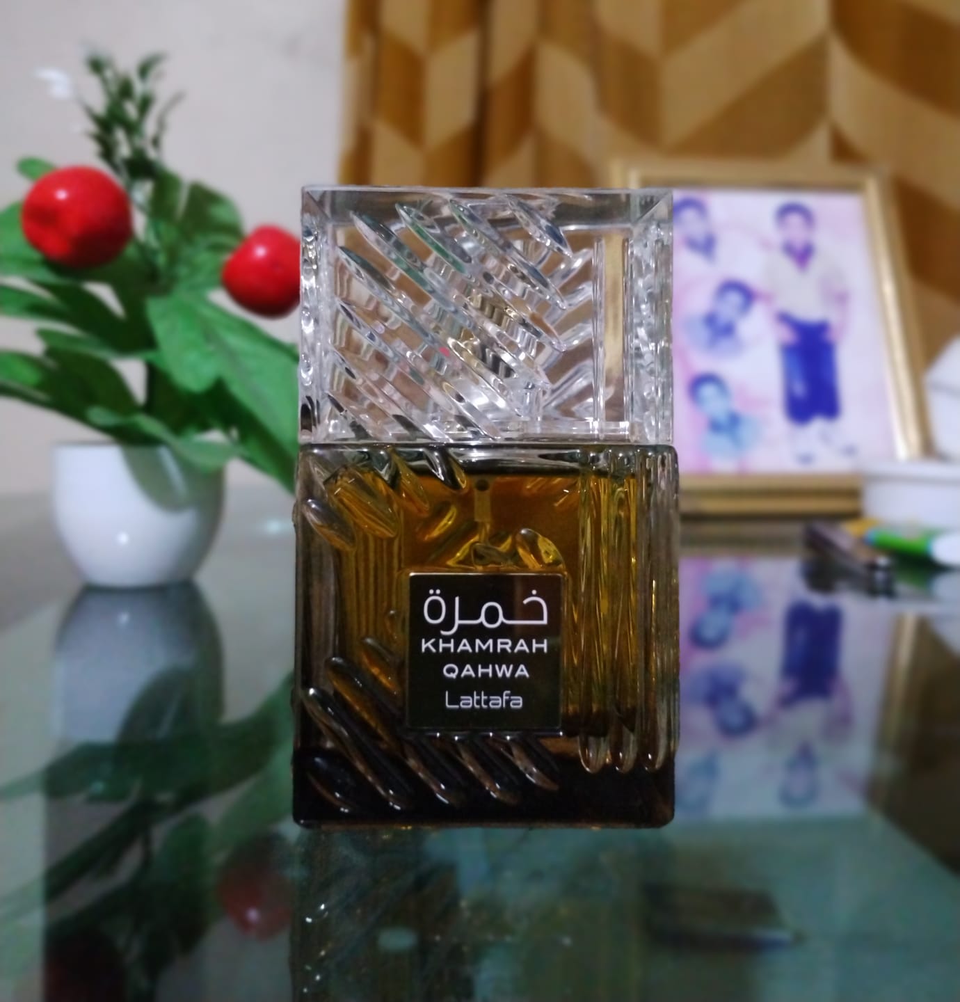 Customer photo review of Lattafa Khamrah Qahwa Eau De Parfum For Unisex