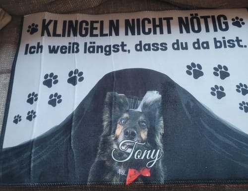 Customer photo review of Klingeln Nicht Nötig - Individuelle Fußmatte