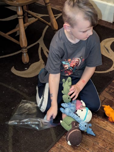 Customer photo review of Stacey the Stegosaurus Crochet Pattern