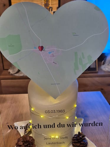Kundenbewertung mit Foto zu "Unser Ereignis" - Personalisierte Acryltafel