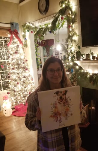 Customer photo review of Flowerpup Custom Pet Portrait