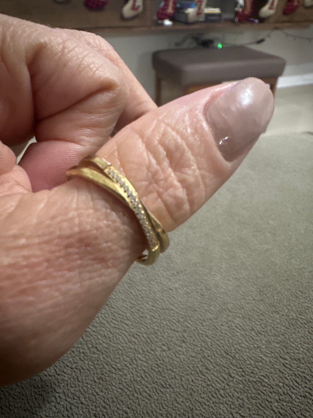 Customer photo review of Anel Lucia Duplo Banhado em Ouro 18k