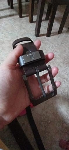 Customer photo review of PU Leather Belt Classic Pin Buckle — Cognac | KIMLUD