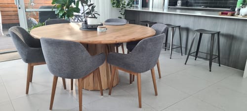 Customer photo review of Markus Chenille Fabric Dining Chair in Dark Ash/Dark Grey